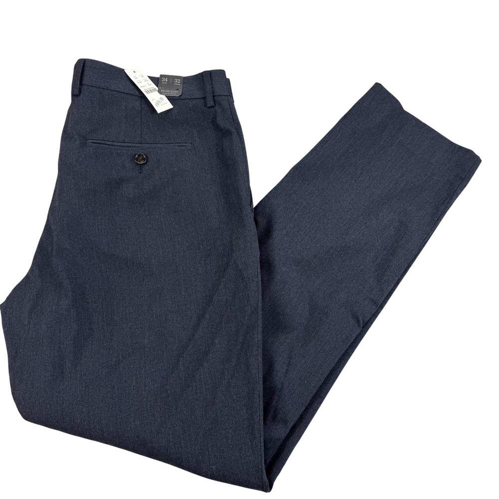 J Crew Bowery Dress Pants Mens 34x32 Blue Slim Stretch Office Work NEW $128